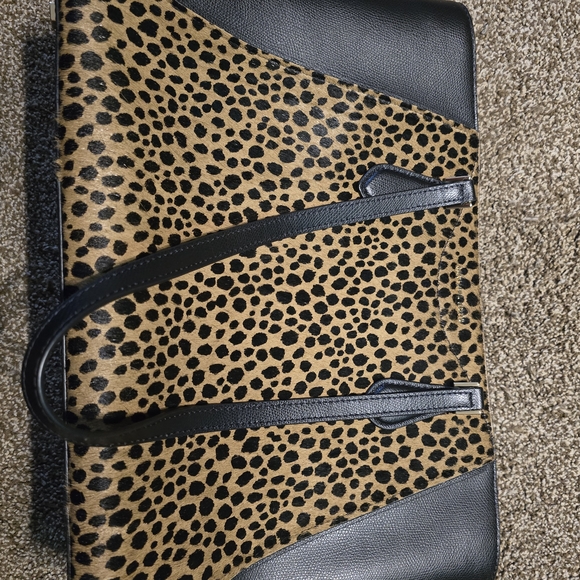 Michael Kors Black and Tan Leopard Tote - Picture 3 of 4